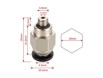 M5 Pneumatic Connector for 1.75mm filament