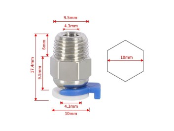 Straight Through Pneumatic Connector for 4mm PFTE tube_30 2