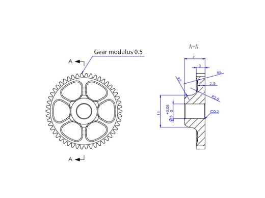 50-Tooth CNC Hollow POM Gear - Precision & Strength