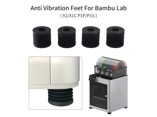 Anti-vibrationsfødder til Bambu Lab X1/P1P - Støjreduktion