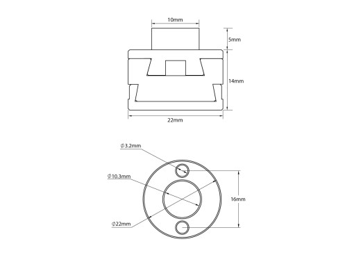 Oldham Coupling For Z-axis Screw T8 pitch 2mm, lead 8mm