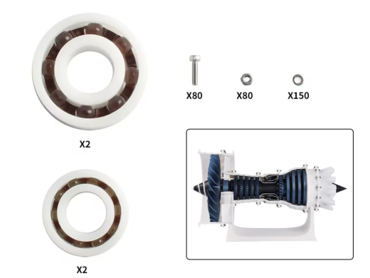 Jet Engine Model Kit: DIY 3D Printable Turbofan Replica