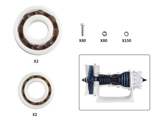 Jet Engine Model Kit: DIY 3D Printable Turbofan Replica