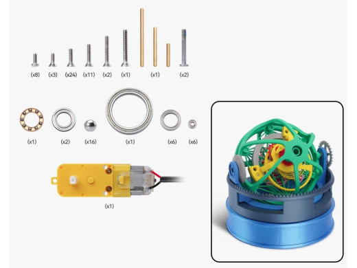 3D-Printbar Treakset Tourbillon Modelsæt: Luksusur Mekanisme