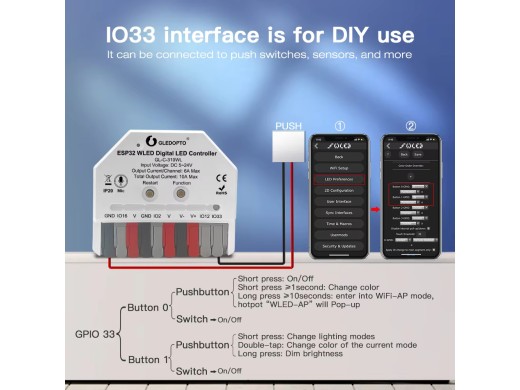 GL-C-310WL Mini WLED Controller With Music Sync For LED Strips