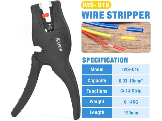 IWS-D10 Wire Stripper & Cutter – 0.03–10mm²