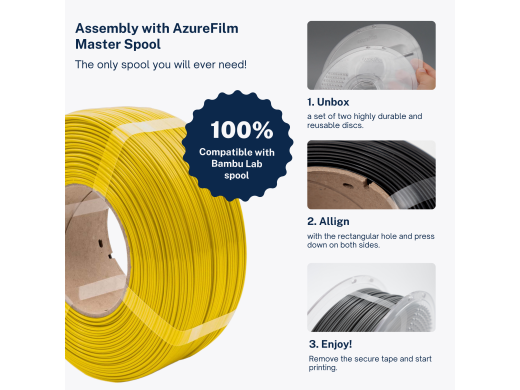 AzureFilm Refill PETG Hyper Speed Filament – Black